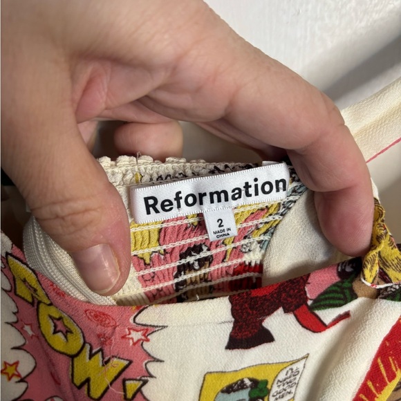 Reformation Comic Print Mini Dress - Multicolor - Picture 5 of 8